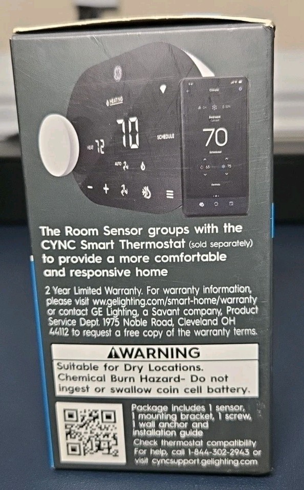 GE CYNC Smart Room Temperature Sensor for CYNC Thermostat gallery