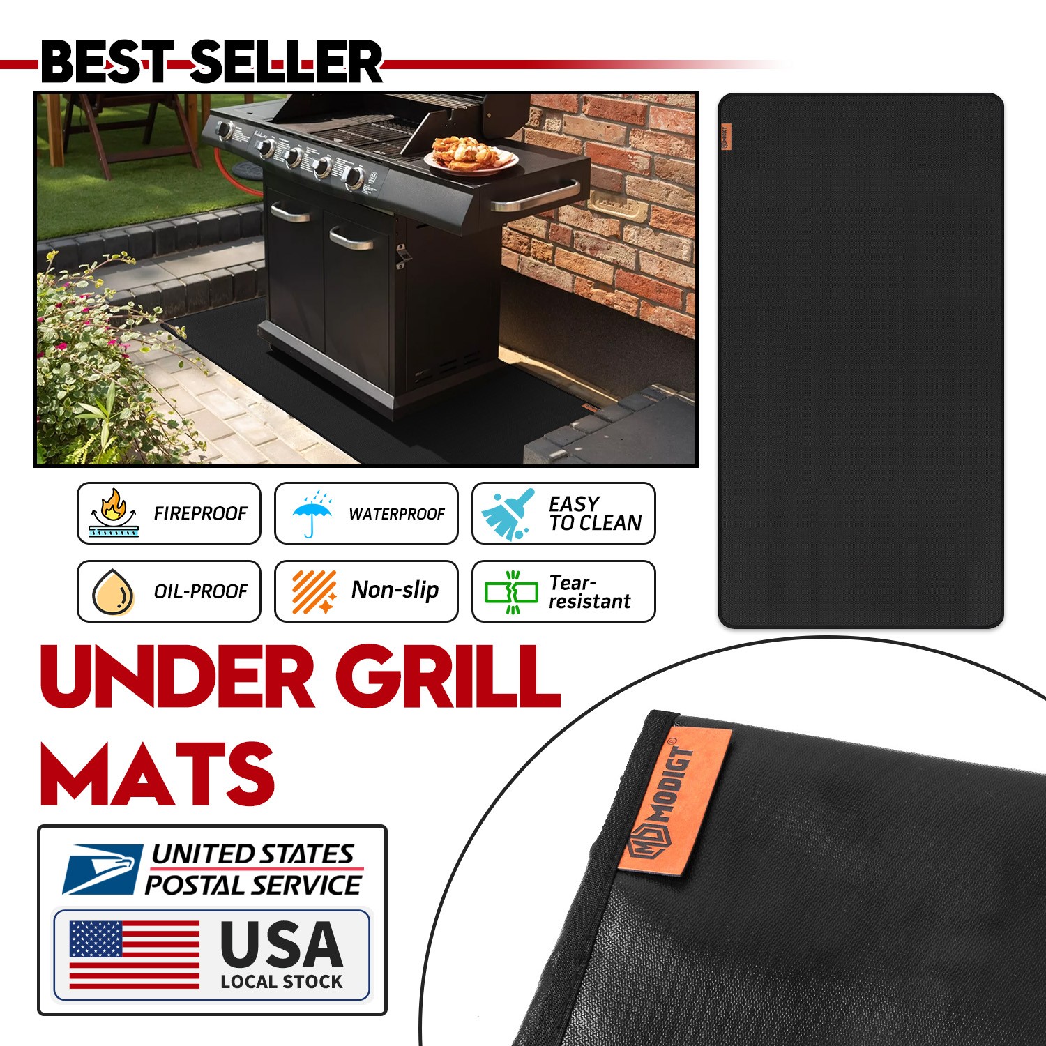 90 X 48 Inches under Grill Mats for Outdoor Grill Double-Sided Fireproof Deck gallery