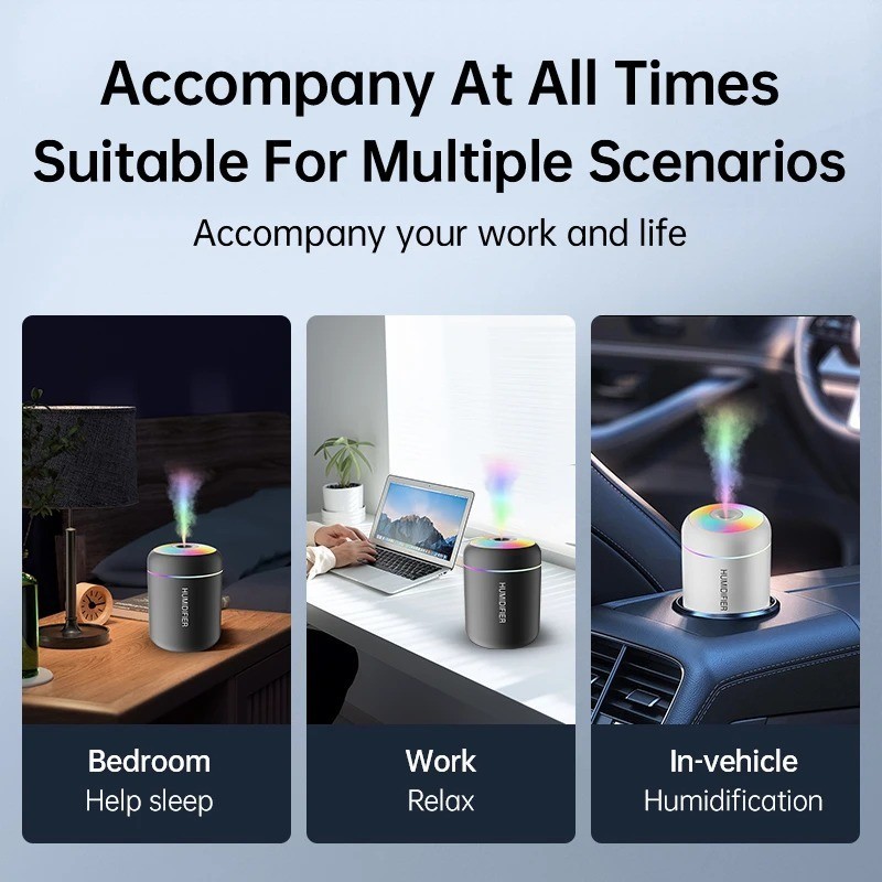 180ML Mini USB Air Humidifier Essential Oil Aroma Diffuser LED Mist Home Car USA gallery