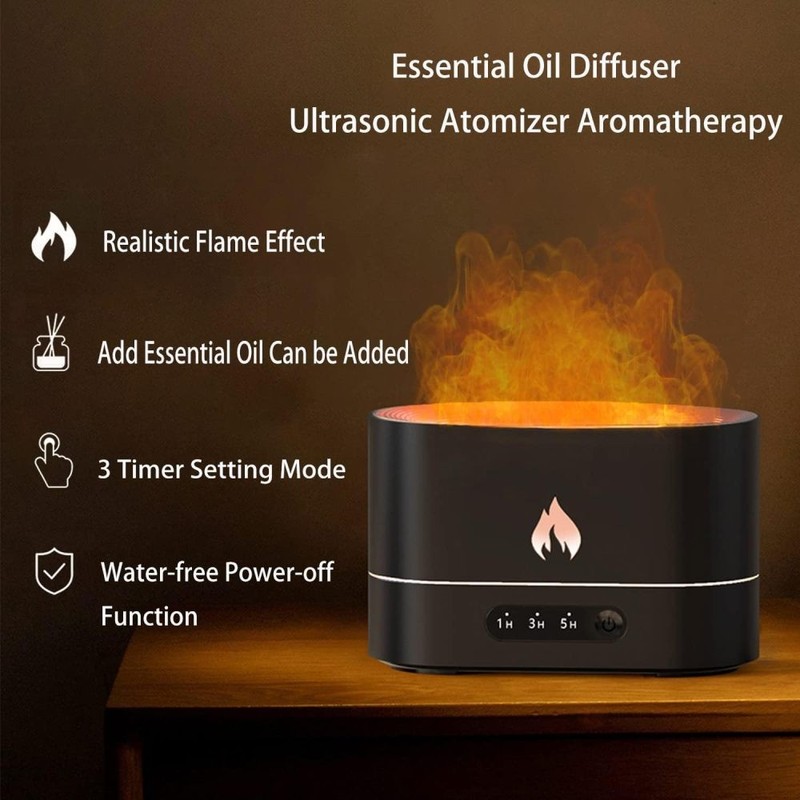 250ml LED Flame Essential Oil Diffuser Aroma Air Humidifier Bedroom Aromatherapy gallery
