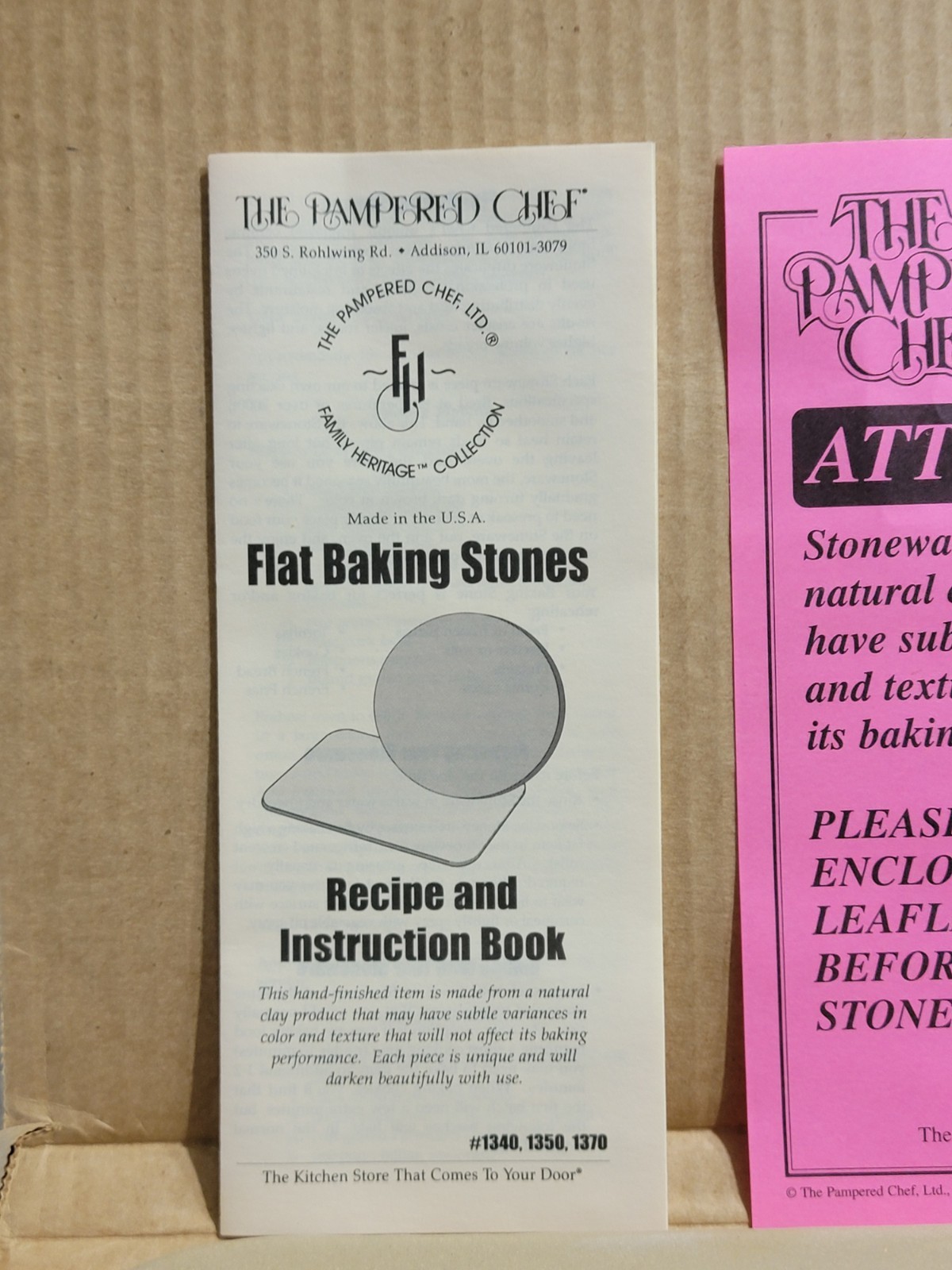 NEW PAMPERED CHEF #1350 RECTANGLE BAKING STONE 12" x 15" FAMILY HERITAGE USA gallery
