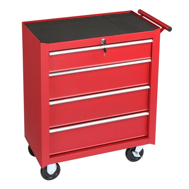 4-Drawer Rolling Tool Chest with Lock & Key, Tool Storage Cabinet with Wheels US gallery