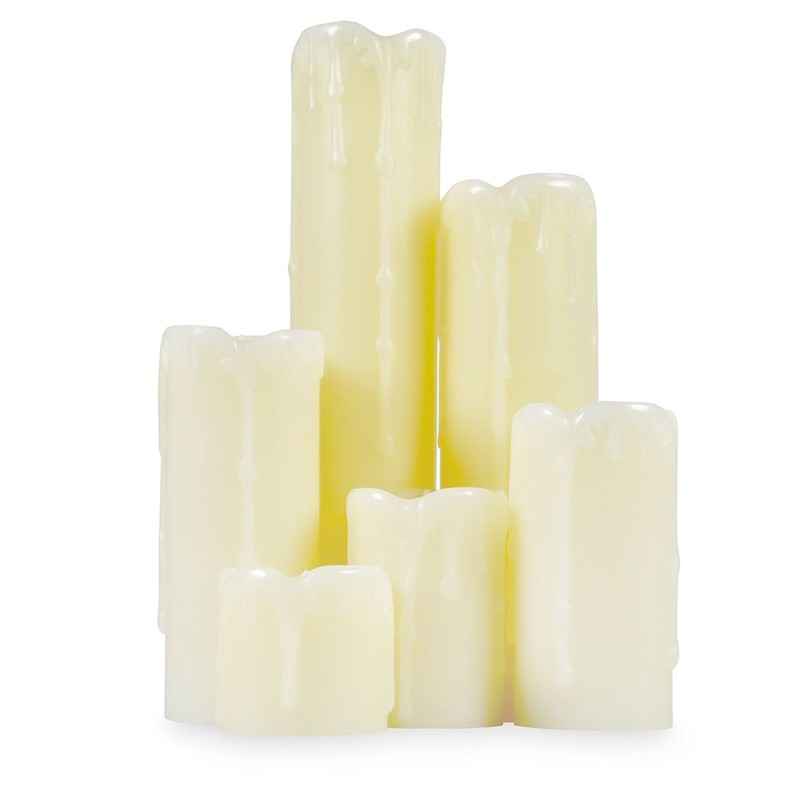 Halloween 6pcs Timer Flickering Flameless 2"-9" LED Pillar Candles Realistic gallery