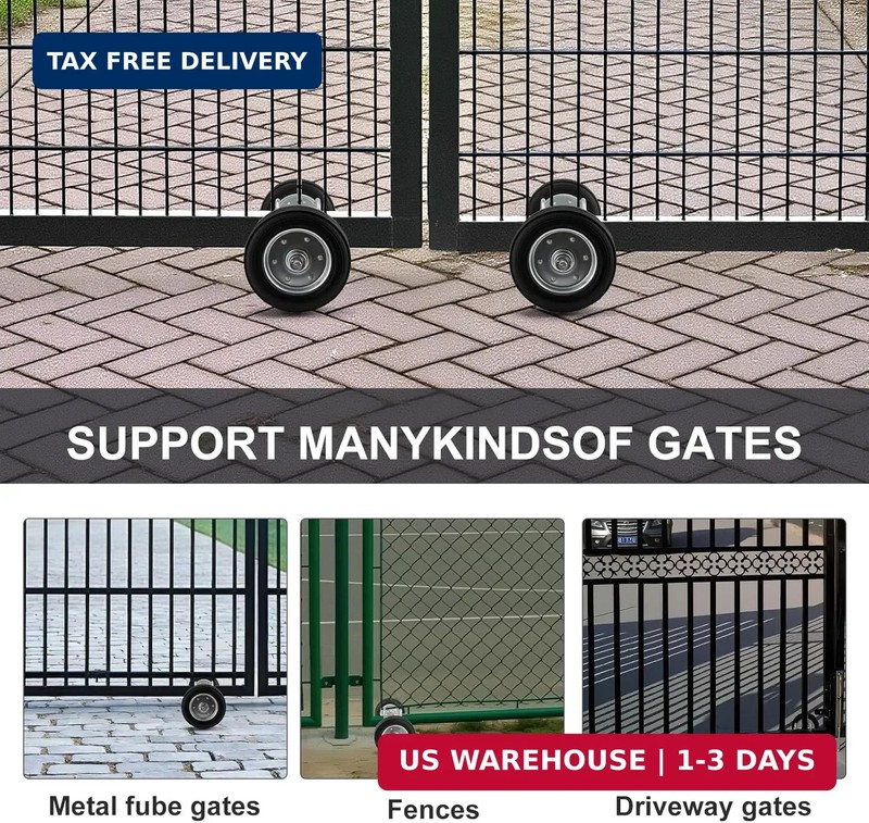 Adjustable Sliding Gate Wheel, 6" Tensioner Set with Mounting Bracket and U-Bolt gallery