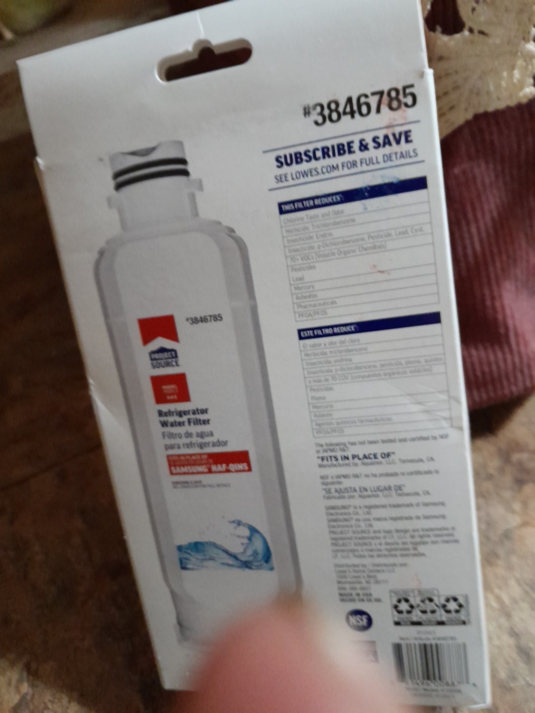 Project Source Samsung HAF-QINS 3846785 Refrigerator Water Filter 2 Pack gallery