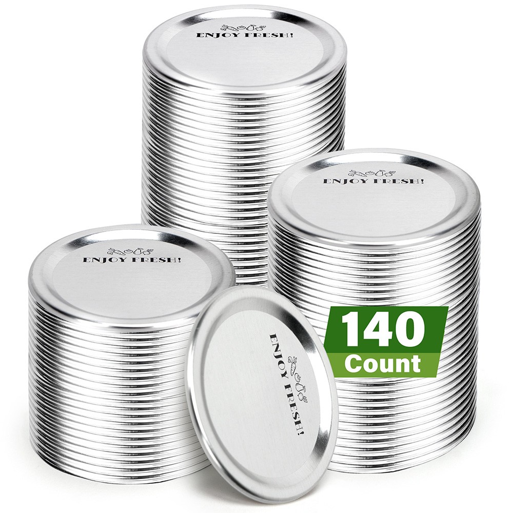 140 Counts Canning Lids Leak-Proof Regular Mouth Mason Jar Lids for Ball Kerr gallery
