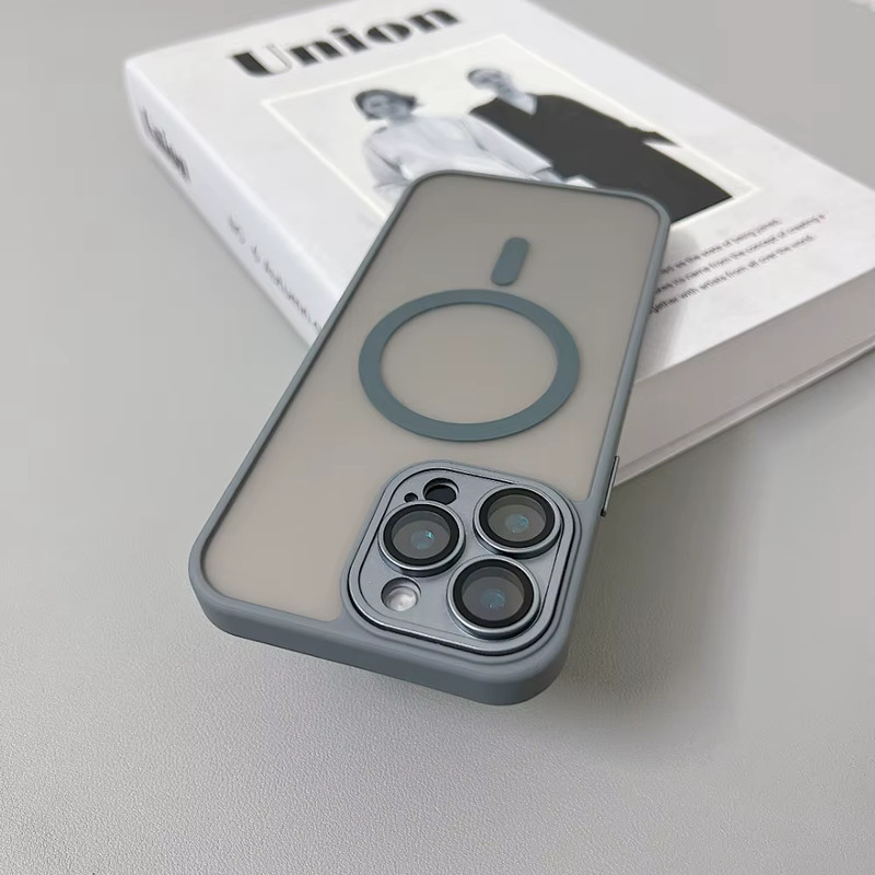 Magnetic Luxury Matte Translucent Armor Case for iPhone 16/15/14/13/12/11 Pro gallery