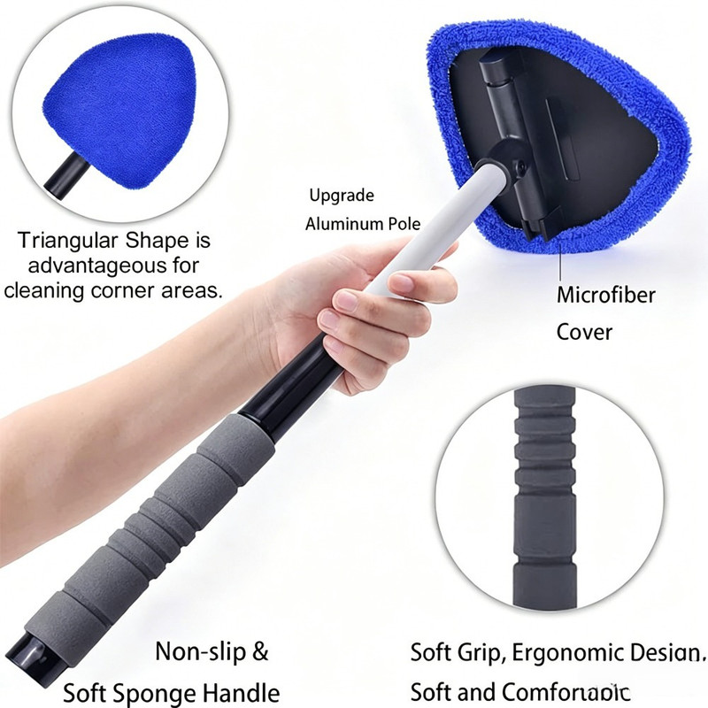 Windshield Cleaning Tool Kit Car Window Glass Wiper Cleaner Brush Pad Extendable gallery