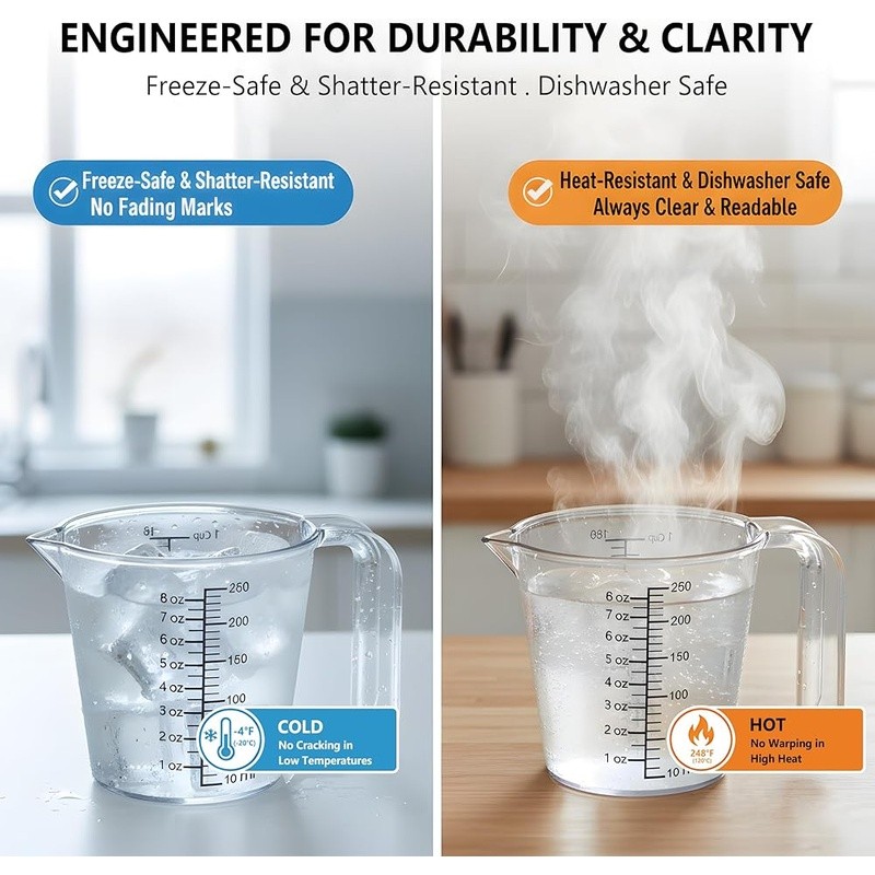 Clear Liquid Measuring Cup 250ml Laser Etched Accurate Baking Cooking DIY New gallery