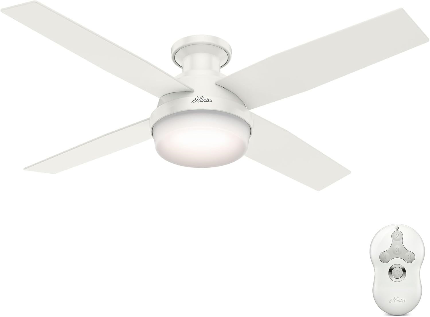 Hunter 59242 52" Modern Indoor Ceiling Fan w/ LED Light Remote Fresh White NEW gallery