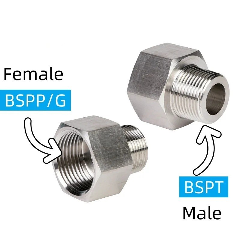 Connector Coupler Stainless G Thread BSPP Male Female Pipe Fitting Gauge Adapter gallery