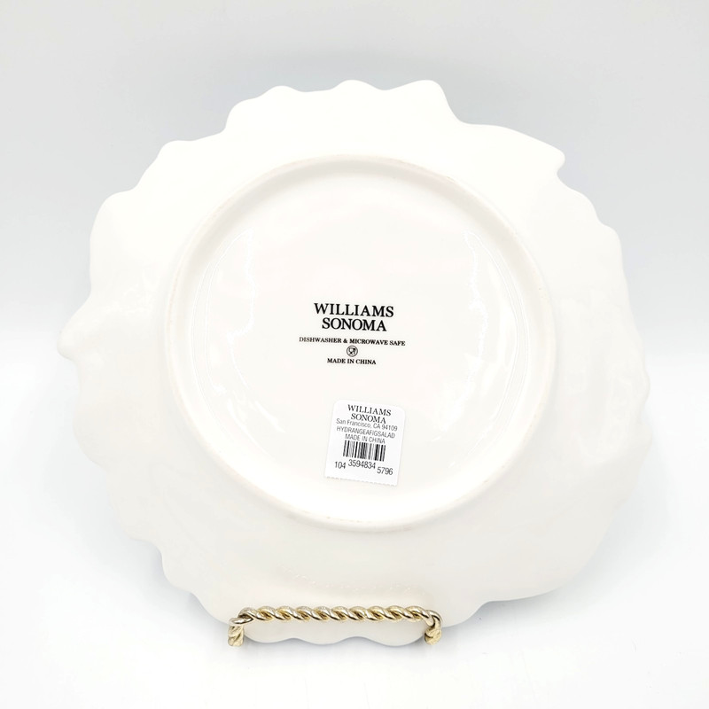 Williams Sonoma Figural Hydrangea Salad Plates 8.25" Blue Floral Set of 4 gallery