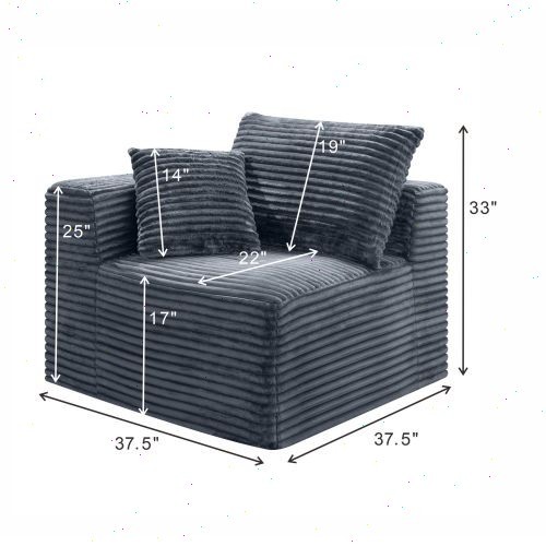 Grey courtyard modular compressed sofa - suitable for living room and bedroom gallery