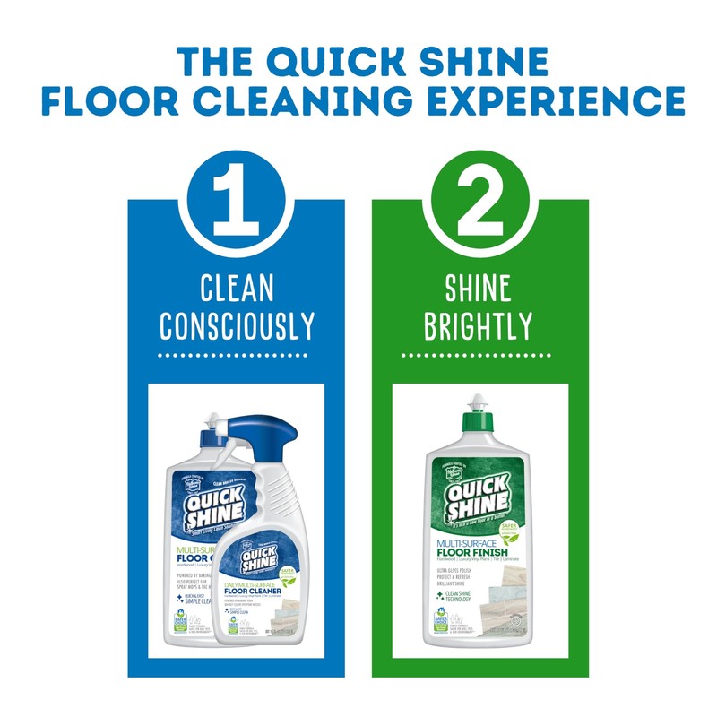 Quick Shine Multi Surface Floor Finish 27oz Pack of 2 Safe for Hardwood Vinyl... gallery