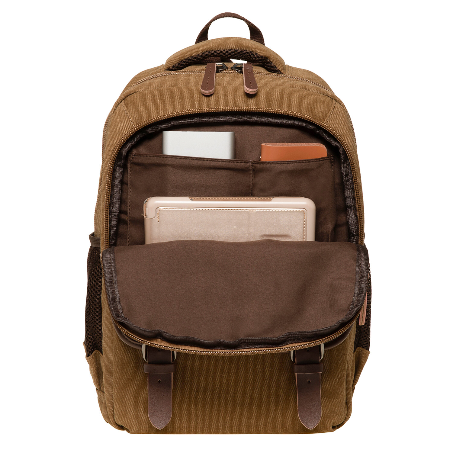 Vintage Canvas Backpack Large Capacity,Multi-Functional Durable Outdoor Rucksack 5