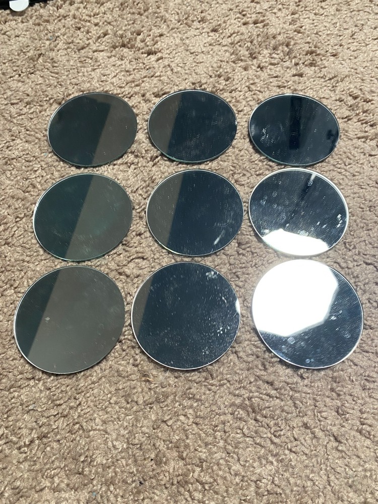 Circular Round Accent Mirror Frameless 3" Great Condition, Flat Back