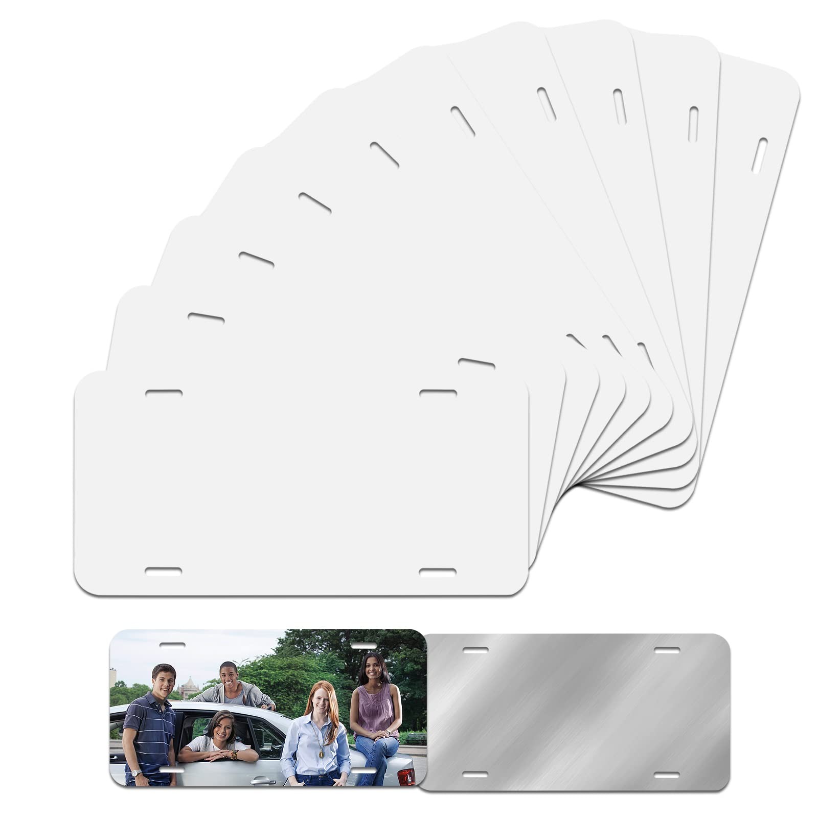 Sublimation License Plate Blanks - 10 Pack Metal Plates for Custom Design gallery