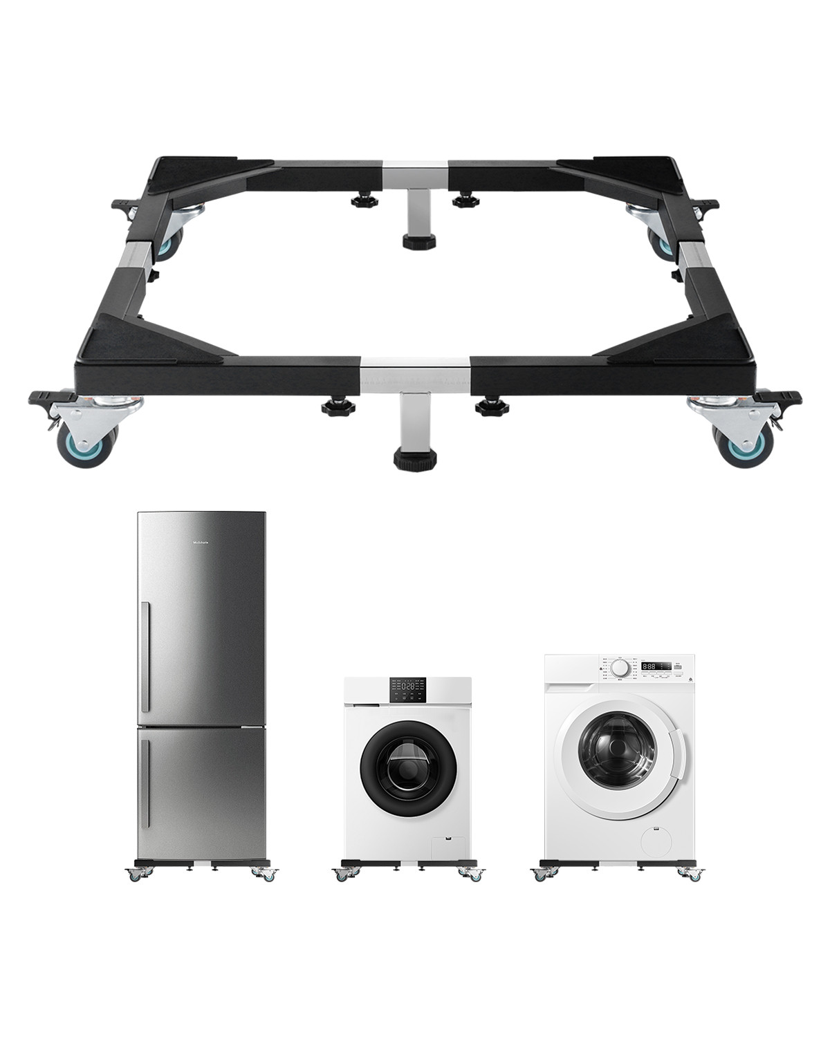 VEVOR Fridge Stand Mobile Base 1200 lbs 23 -36.6 Inch Adjustable Furniture Dolly gallery