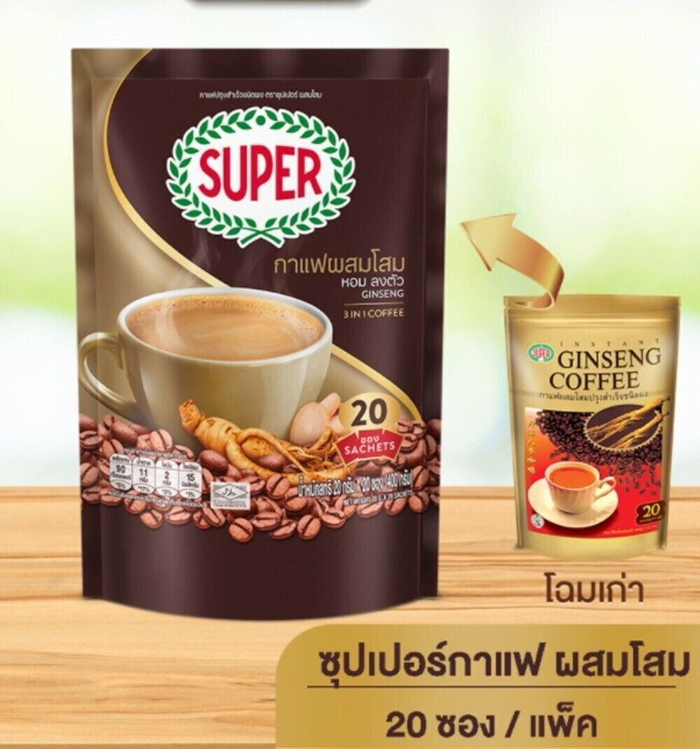 Super 3-In-1 Instant Ginseng Coffee 20 Sachets x 20g ( Pack of 3 )~Exp 3/23/2025 gallery