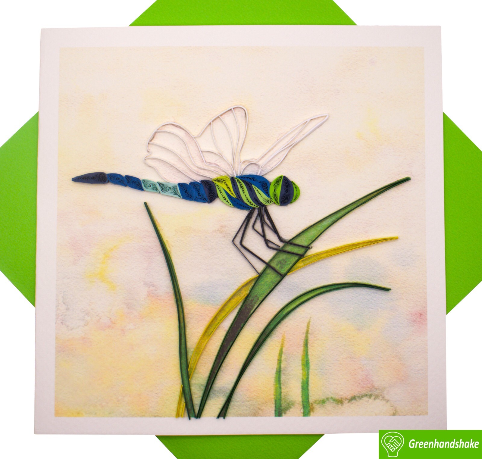 Dragonfly Dreamscape Quilling Greeting Card - Unique Dedicated Handmade Art gallery