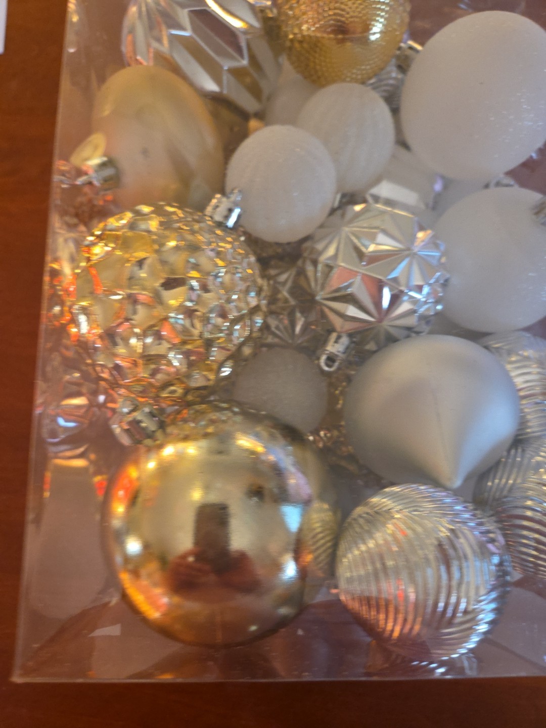 NEW! 50 Pack White, Silver & Gold Shatterproof Ornaments by Winter Wonder Lane gallery