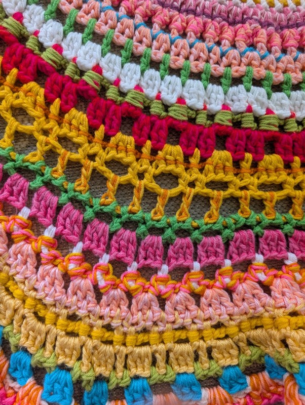 Round Handmade Afghan Mandala Pattern Crochet Throw Blanket or Table Topper 54" gallery