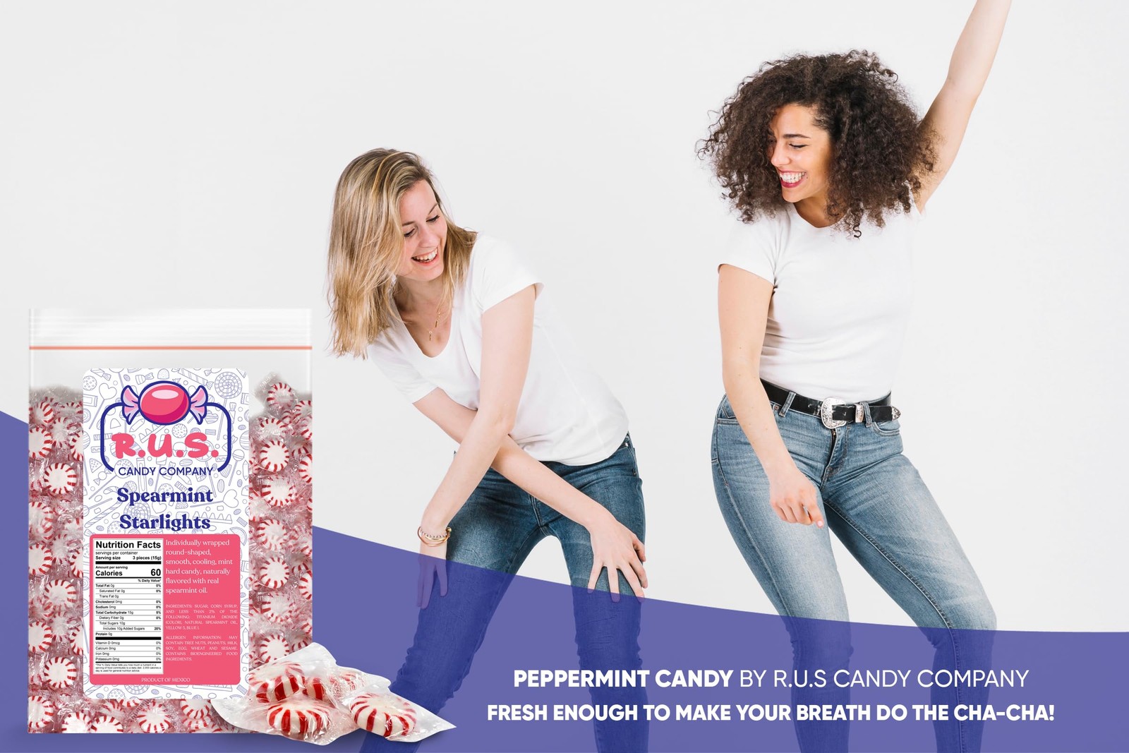 R.U.S. Candy Company Peppermint Starlite - 1 Pound Bag - 1 gallery