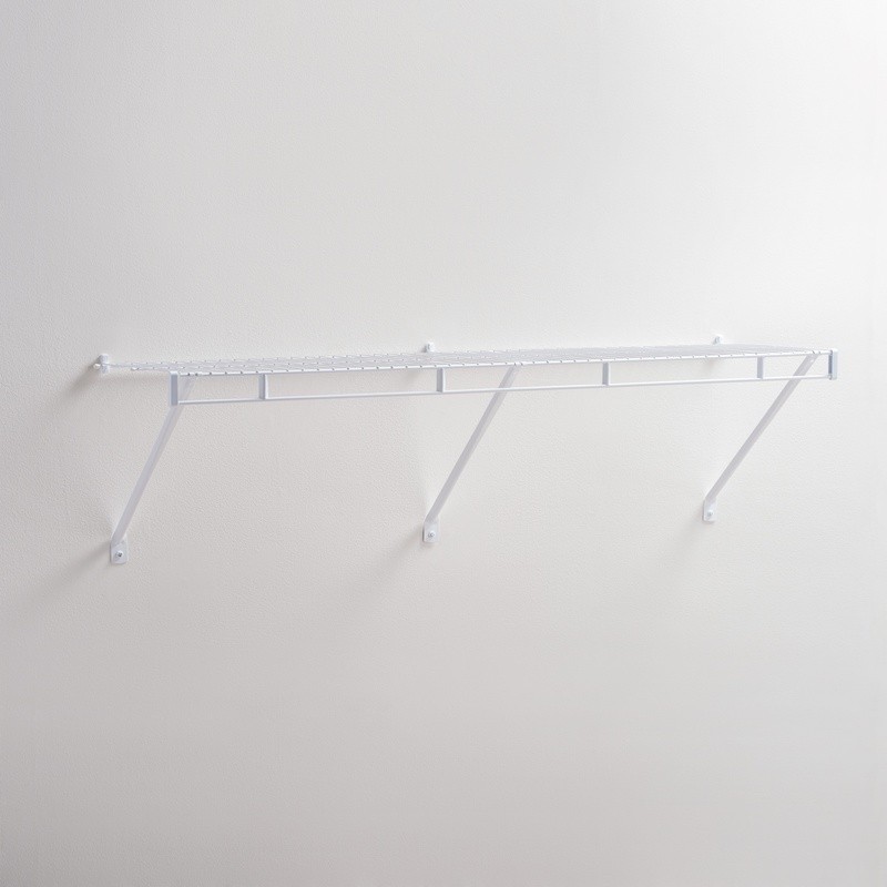 4ft Wall Mounted Storage Shelf Kit W/ Hanging Rod Closet Garage Organization New gallery