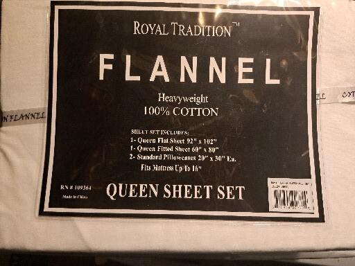 Royal Tradition Heavyweight 100% Cotton QUEEN Flannel Sheets WHITE gallery