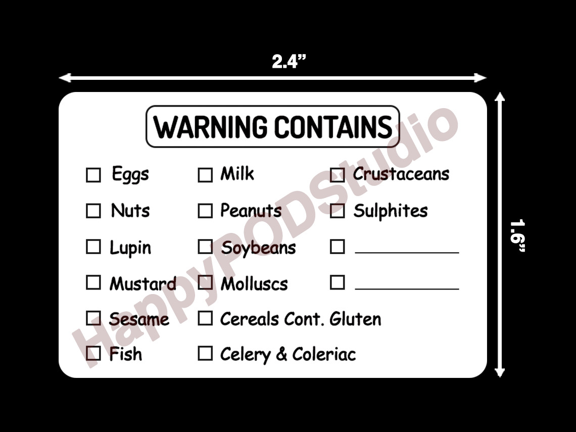 Comprehensive Food Allergy Warning Sticker - Easily Mark Allergens for Safety gallery