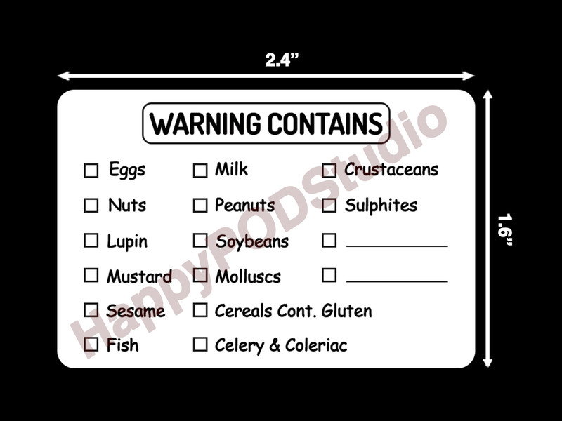 Comprehensive Food Allergy Warning Sticker - Easily Mark Allergens for Safety gallery