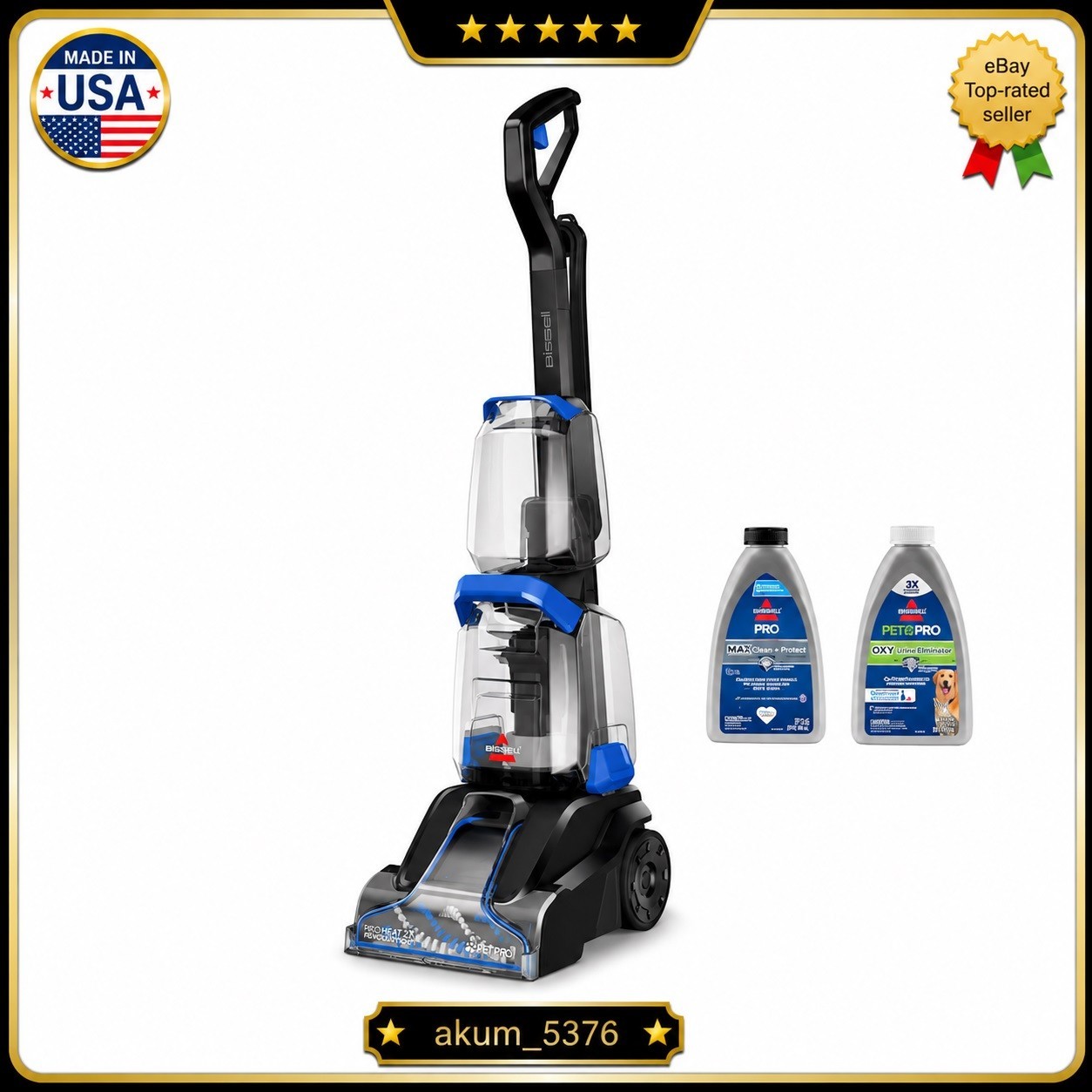 BISSELL TurboClean Upright Carpet Cleaner 3939 Pet Stain Dual Tank-NEW@🔥 gallery