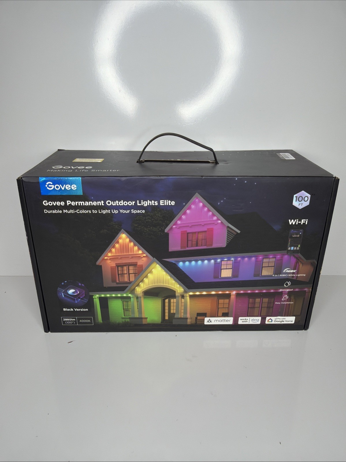 Govee 100ft RGBICW Black Permanent Outdoor Lights Elite FACTORY SEALED gallery