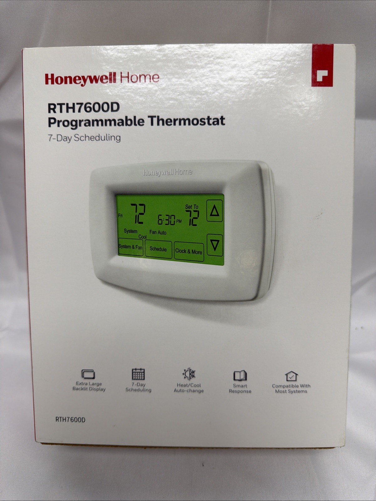 Honeywell Home RTH7600D 7-Day Programmable Touchscreen Thermostat, White gallery