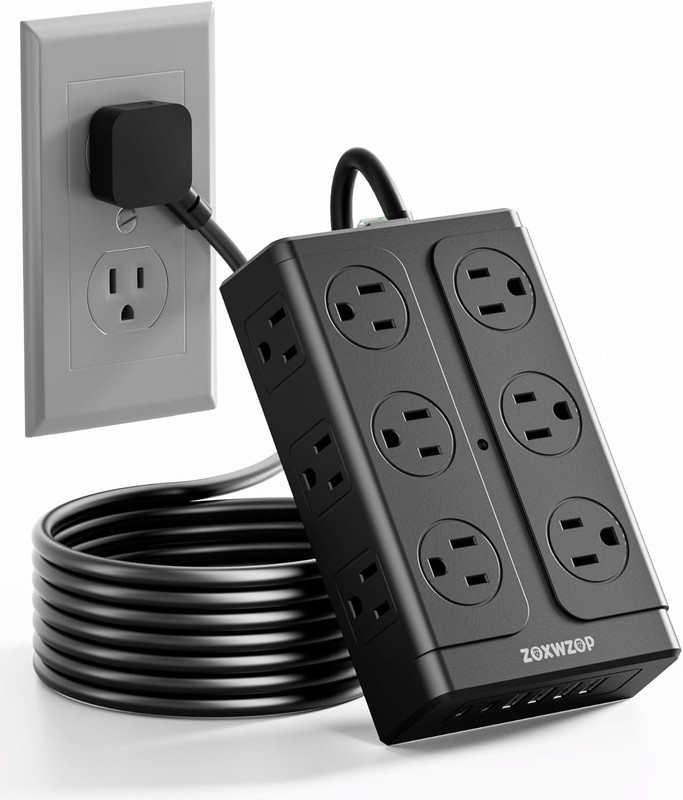 Surge Protector Power Strip - 12 Outlets(1850W/15A/14Awg) 6 USB Ports（2 USB C, 6 gallery