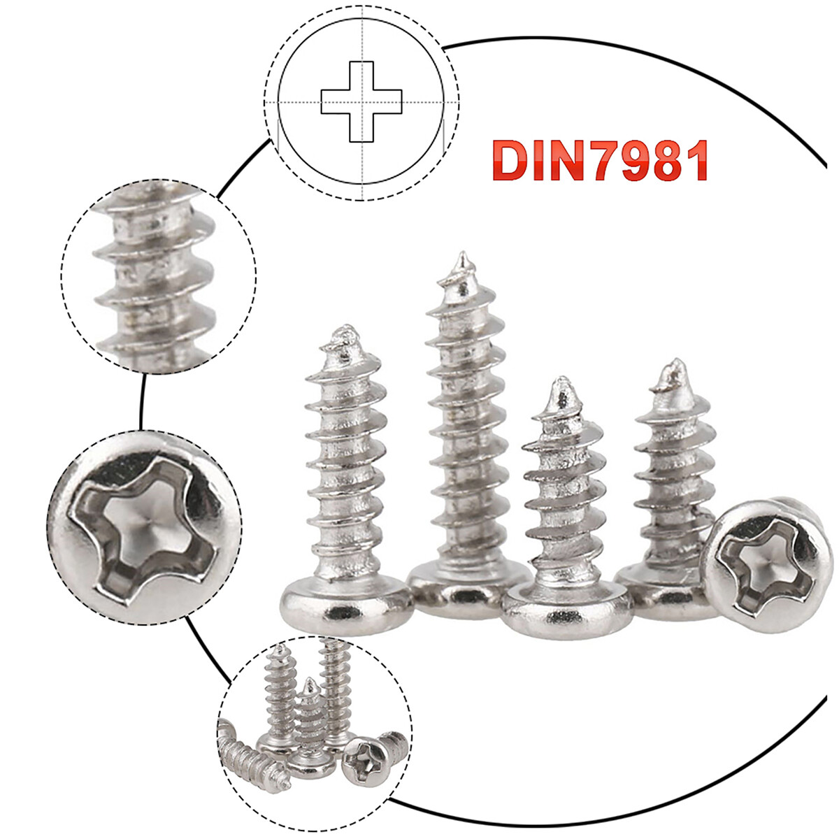 Self-tapping Screw Pan Head Phillips Head M1 M1.2 M1.4 M1.5 - M3 M4 Ni-plated gallery