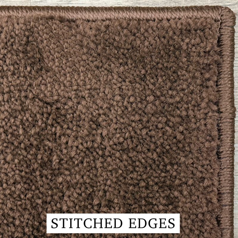 RUNNER RUG Hallway Kitchen Solid Brown Soft Touch 26" / 30" / 36" Wide gallery
