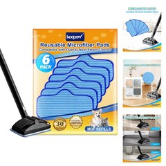 6 Pack Washable Microfiber Pads for Neat Steam Cleaner Reusable Mop Refill Cloth
