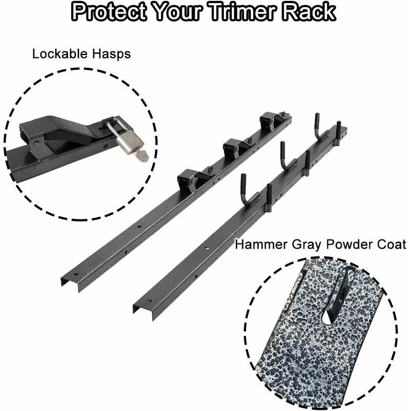 3 Place Lock Weedeater Trimmer Rack & 6 Holes Hand Tool Rack for Open Truck NEW gallery