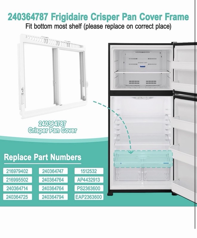 Crisper Drawer Cover Frame Compatible with Frigidaire Refrigerator 240364787 gallery