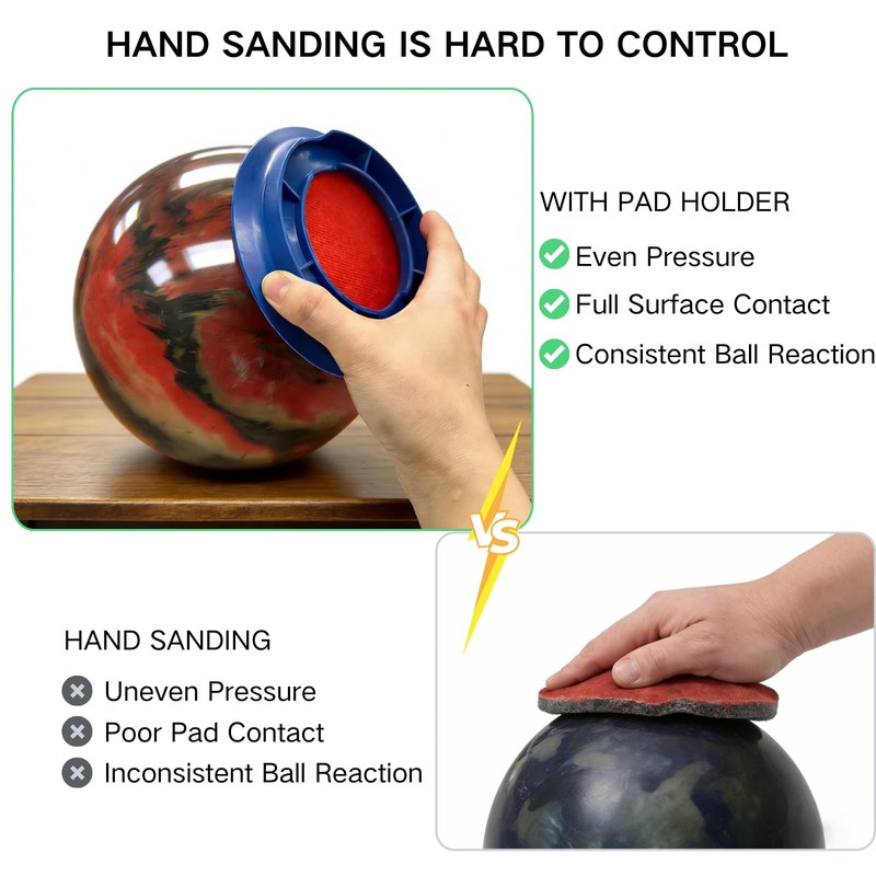 Universal Sanding Pad Holder for Bowling Balls, Precision Surface Maintenance... gallery