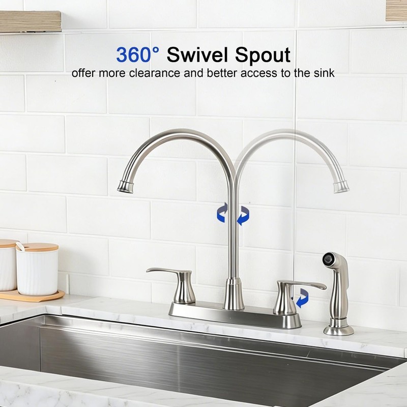 Versatile Modern Kitchen Faucet with Side Sprayer, Ideal for Heavy Cleaning gallery