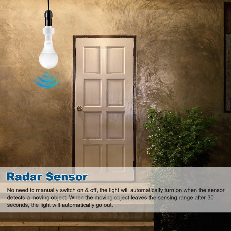 2Pack E27/E26 Radar Motion Light Holder Detector Base Lamp Switch Bulb Socket gallery