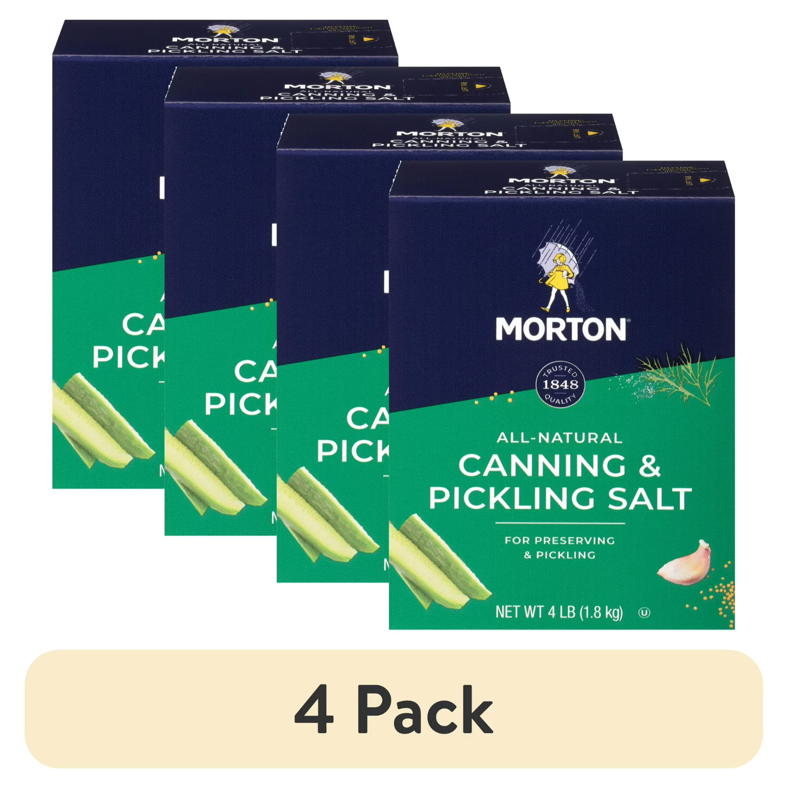 (4 pack) Morton® Canning & Pickling Salt, for Preserving and Pickling, 4 lb Box. gallery