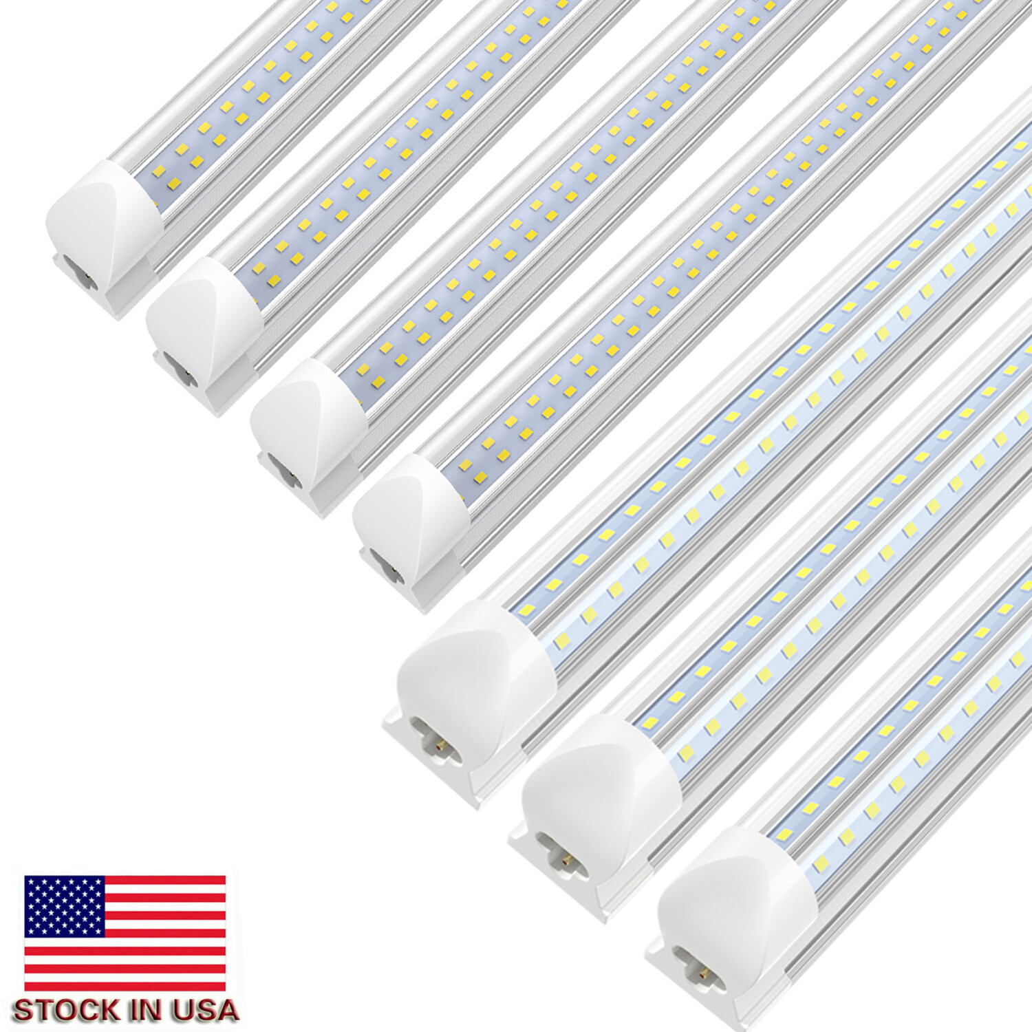 25 Pack 8 FT LED Shop Lighting Fixture T8 LED Tube Light Bulbs 72W 6000K 9000LM gallery