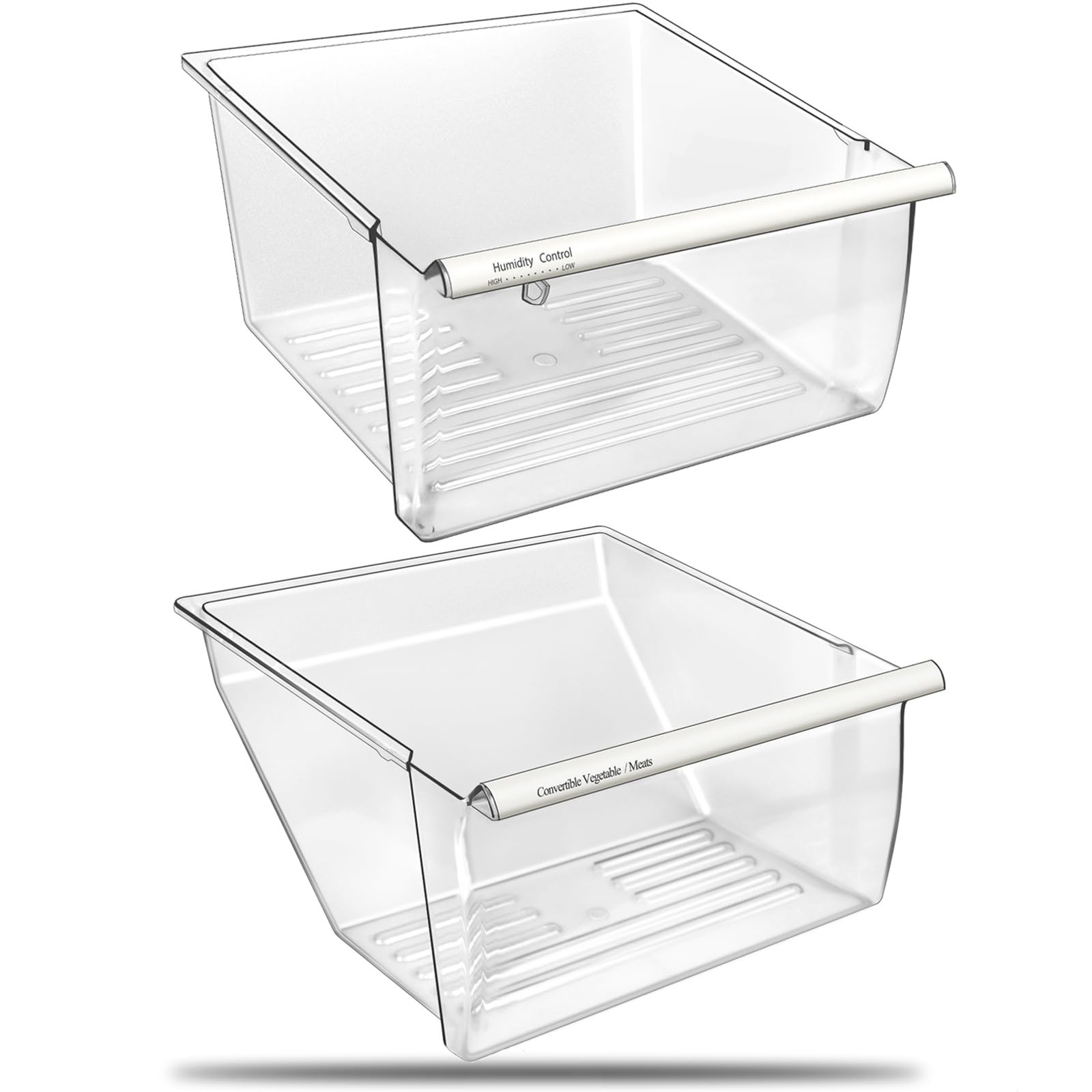 2 Pack Upgraded 2188656 Fridge Crisper Drawer UPPER Humidity Control Drawer &... gallery