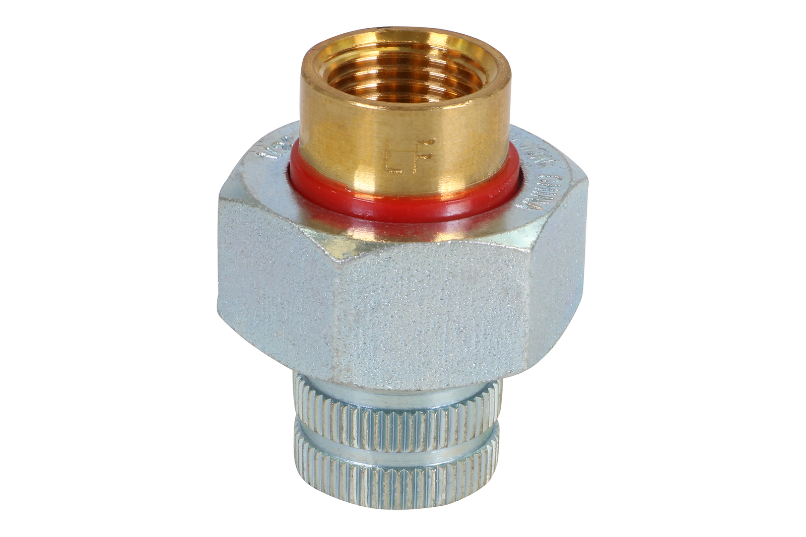 Dielectric Union Pipe Pressure Fitting FIP Brass x Zinc Coat Steel gallery