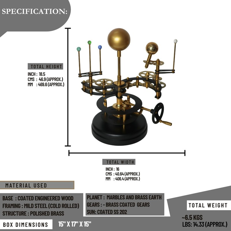 Black Luxury Solar System Model Fully Functional Tellurion Christmas Gift gallery