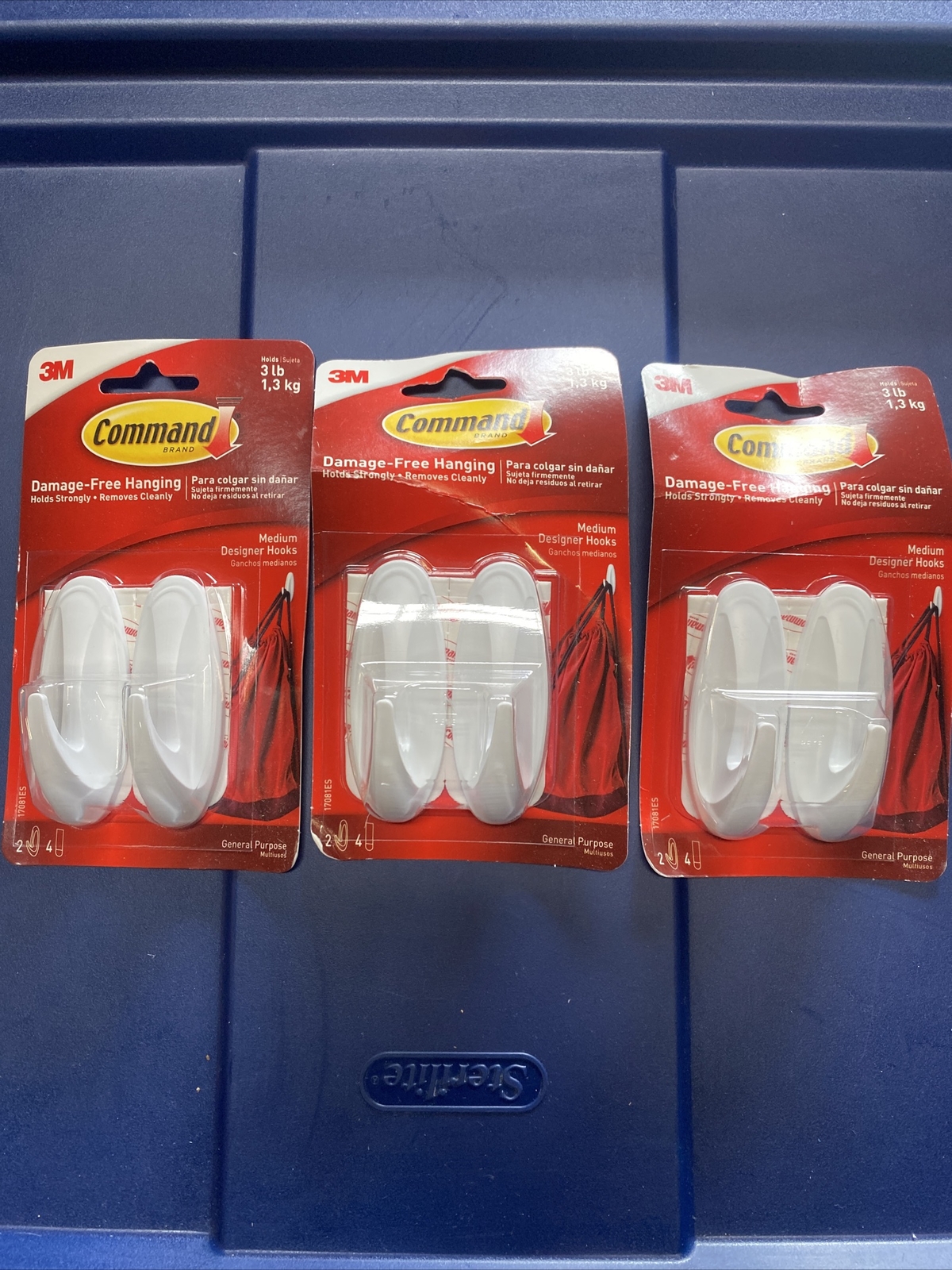 6 Hooks - 3M Command Medium Designer Hooks (6 Hooks / 12 Strips) - Holds 3 lbs gallery
