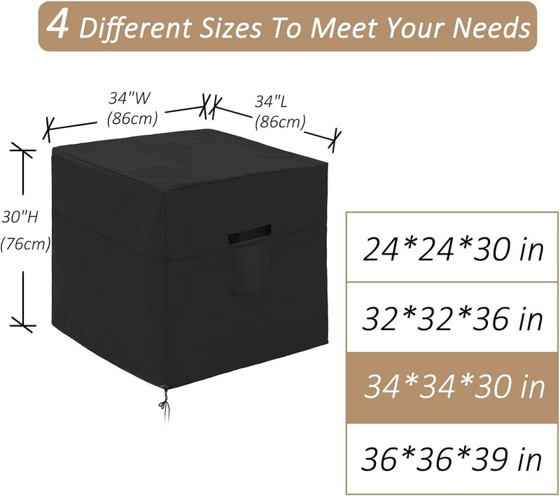 Universal 34” Air Conditioner Cover - Superior Winter Protection in Black gallery